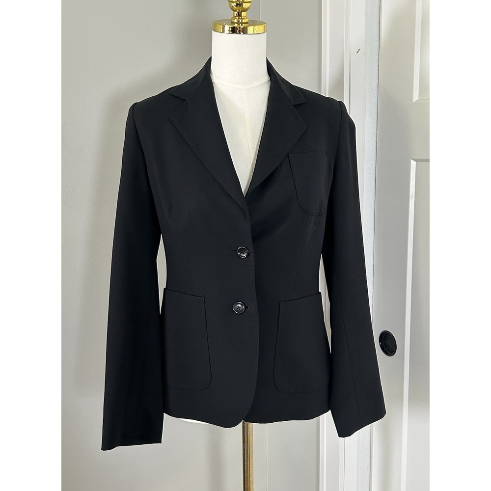 Banana Republic Wool Blazer Jacket Women's 4 Stretch Black EUC $195